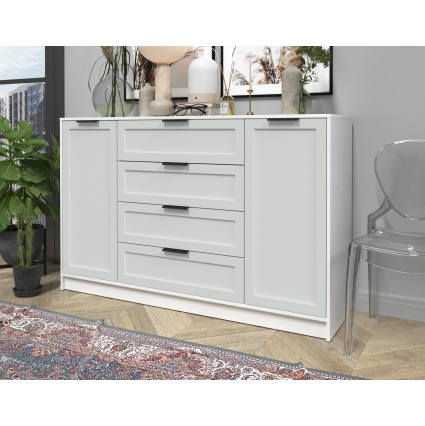 Тумба Тренд КТ-Т160 (Белый ЛДСП/ Грэй ЛМДФ) Ш1600 В1020 Г451